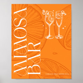 Ljust minimalist citrusrörande bröllops Mimosa bar Poster