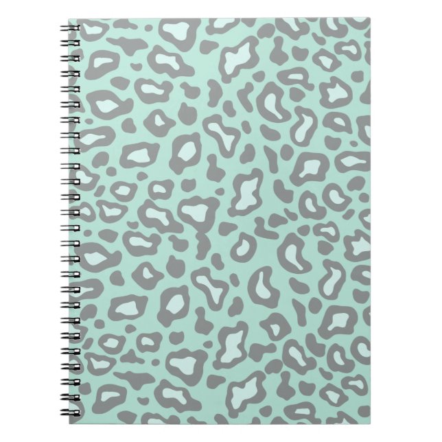 Ljust Mint Leopard Anteckningsbok (Framsidan)