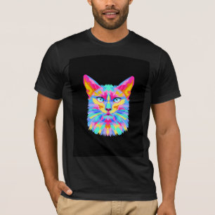Ljust modern kattdesign t-shirt