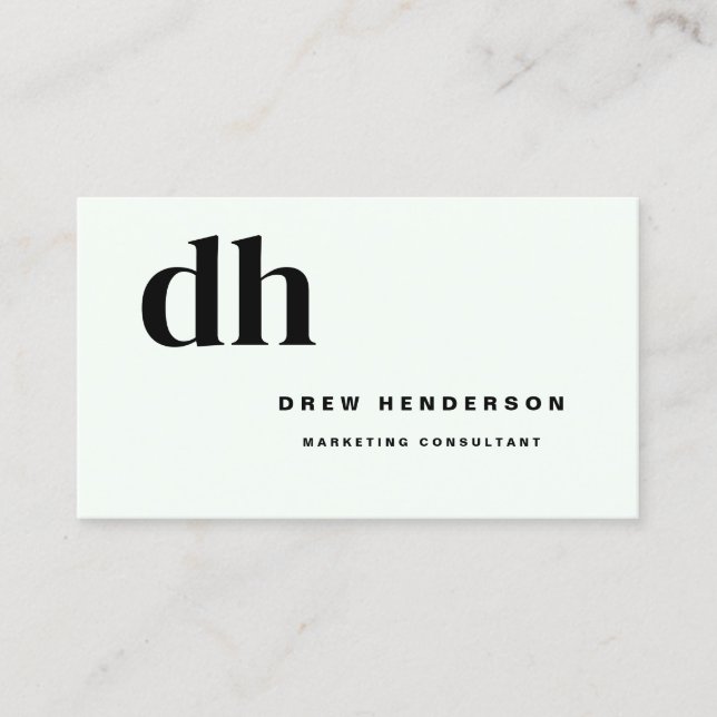 Ljust Monogram Minimalistisk Modern Professionell Visitkort (Framsida)