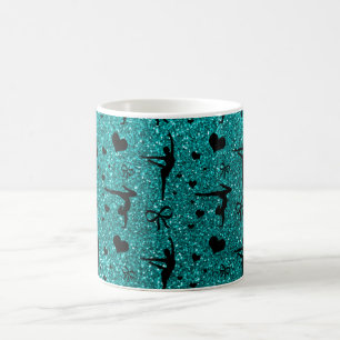 Ljust mönster för aquagymnastikglitter kaffemugg