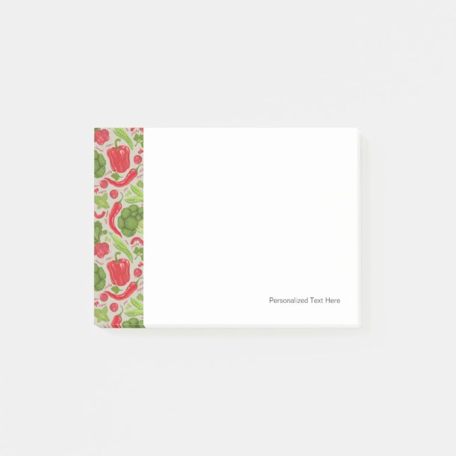 Ljust mönster från nya grönsaker post-it block (Framsida)