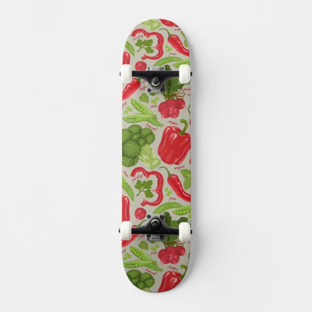 Ljust mönster från nya grönsaker skateboard bräda 20,5 cm (Framsida)