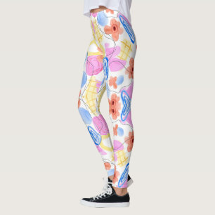 Ljust mönstrade leggings med abstrakt