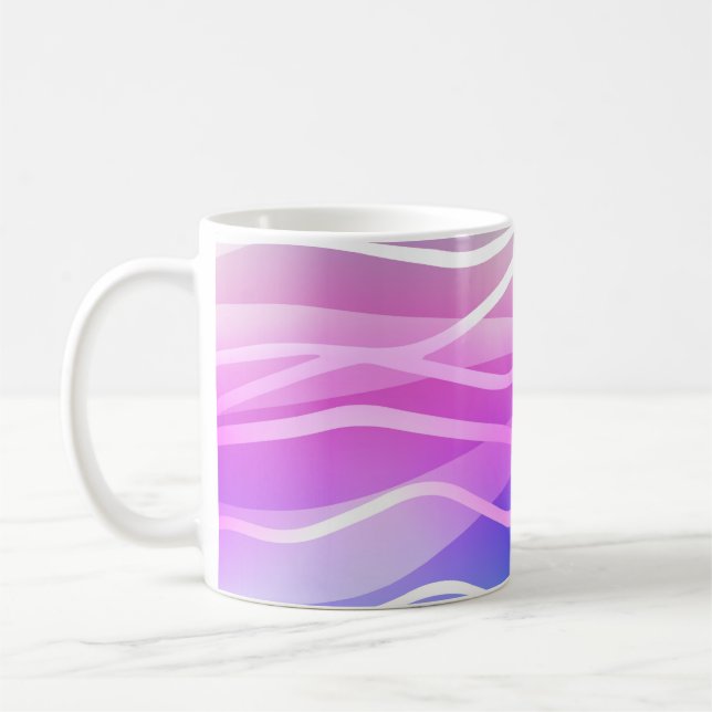 Ljust Multifärgad, regnbåge med plan linjer.  Kaffemugg (Vänster)
