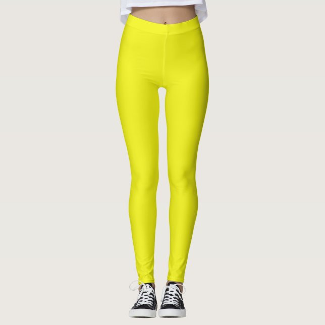 Ljust neon-gul leggings (Framsida)