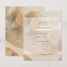 Ljust Neutral Naturlig Element Bohemisk Boho RSVP Inbjudningar
