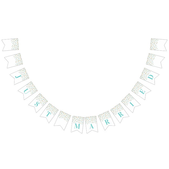 Ljust ny giftabaner - blåttguldkonfettiar vimplar (Alla)