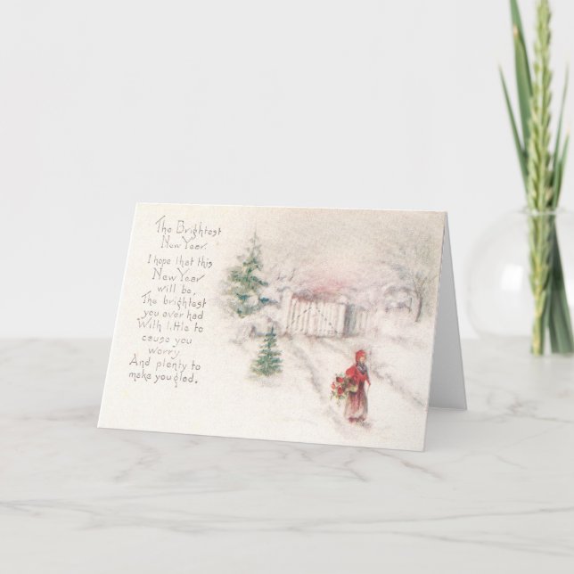 Ljust nytt år helgkort (Framsida)