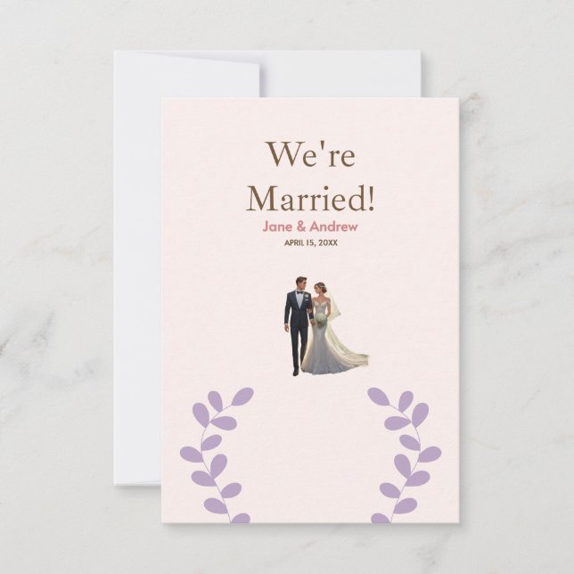 Ljust och bekväm bröllopsinbjudan, tryckt inbjudningar (Framsida)