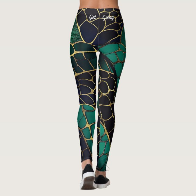 Ljust och färgglatt djurtryck leggings (Baksida)