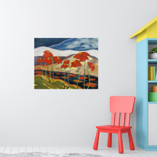 Ljust och glatt, landskap med blommor, poster