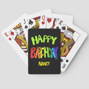 Ljust och lyckligt födelsedagsnamn casinokort