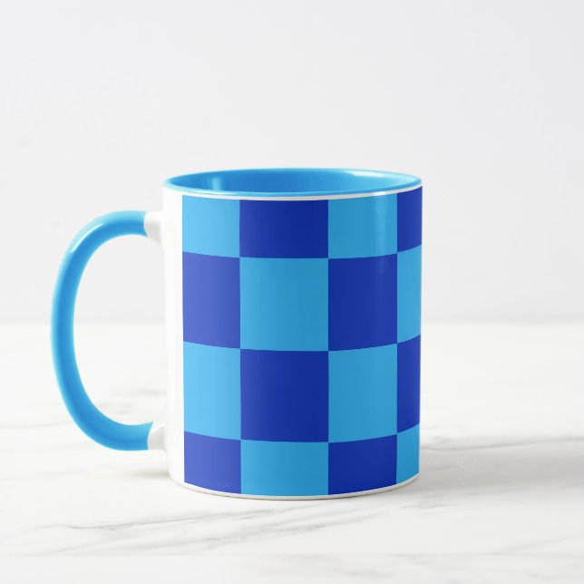 Ljust och Mörk blått kontrolldesign Mugg (Vänster)