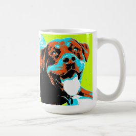 Ljust och roligt Rottweiler porträtt Kaffemugg