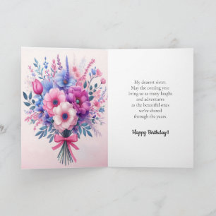 Ljust och sött rosa lila blå blommor kort