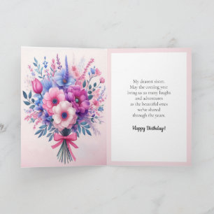 Ljust och sött rosa lila blått blommor Kort
