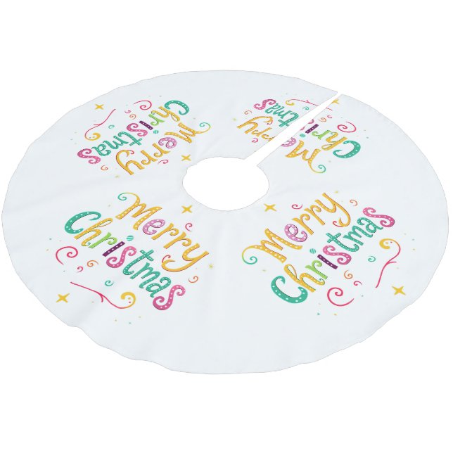 Ljust och svalt God Jul Julgransmatta Borstad Polyester (Vinklad)