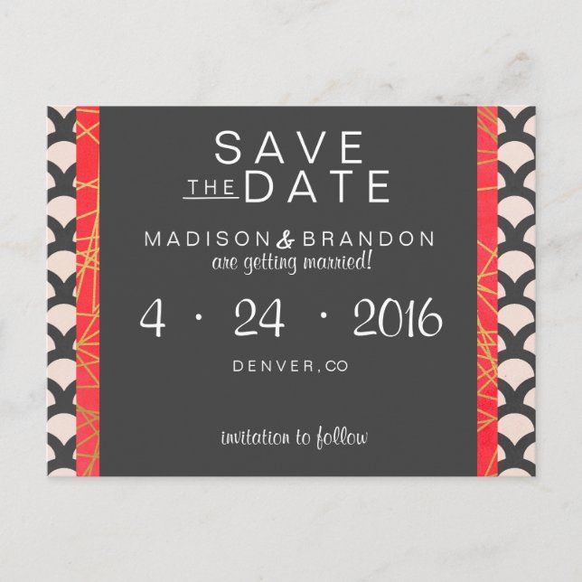 Ljust och vackert Spara datumet Meddelande Vykort (Framsida)