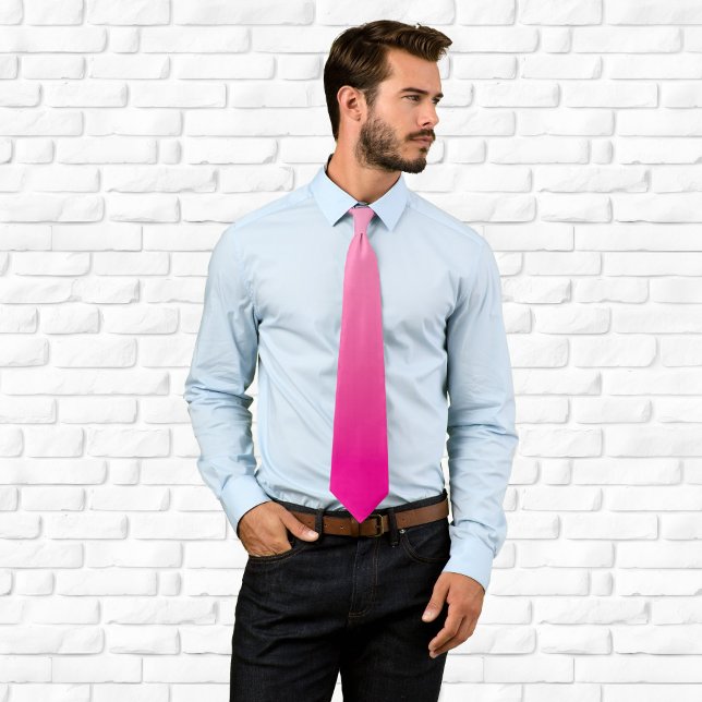 Ljust och varmt rosa ombré slips (Light and Hot Pink Ombre Neck Tie)