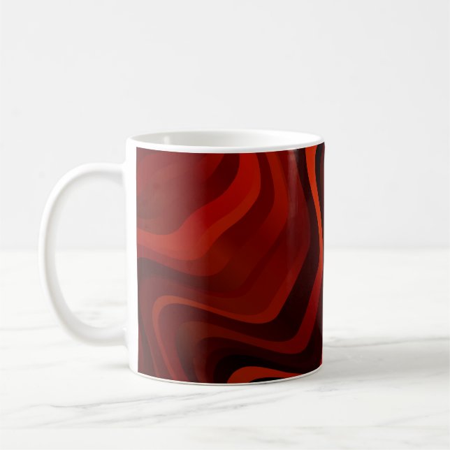 Ljust Orange mönster med linjer. Färgskapande illu Kaffemugg (Vänster)