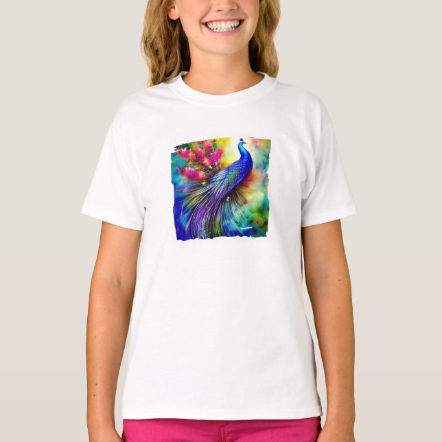 Ljust påfågel T-Shirt (Framsida)