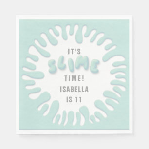 Ljust party för turkosblåttslime pappersservett