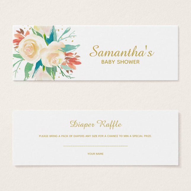 Ljust persikofärgad Blommigt Babykläder, hårklämma Litet Visitkort (Framsida & baksida)