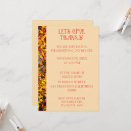Ljust persikofärgad Thanksgiving - månhöstmatta Inbjudningar