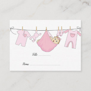 Ljust platskort för ljus Rosa för babyskor Placeringskort