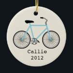 Ljust - prydnad för blåttcykelpersonlig julgransprydnad keramik<br><div class="desc">En prydnad som presenterar en illustration av ett ljust - slösa cykeln.  Personifiera med ditt namn under cykeln.</div>