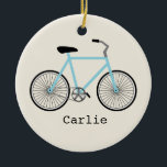 Ljust - prydnad för blåttcykelpersonlig julgransprydnad keramik<br><div class="desc">En prydnad som presenterar en illustration av ett ljust - slösa cykeln.  Personifiera med ditt namn under cykeln.</div>