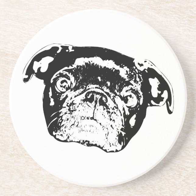 Ljust Pug-samlarcoaster Underlägg (Framsidan)