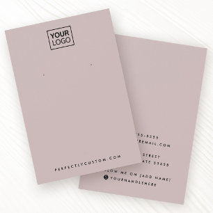 Ljust ro taupe logotyp-visning visitkort