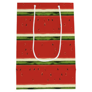 Ljust röd akvarell-vattenmelonpresentpåse