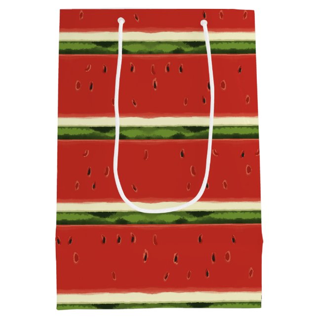 Ljust röd akvarell-vattenmelonpresentpåse (Baksidan)