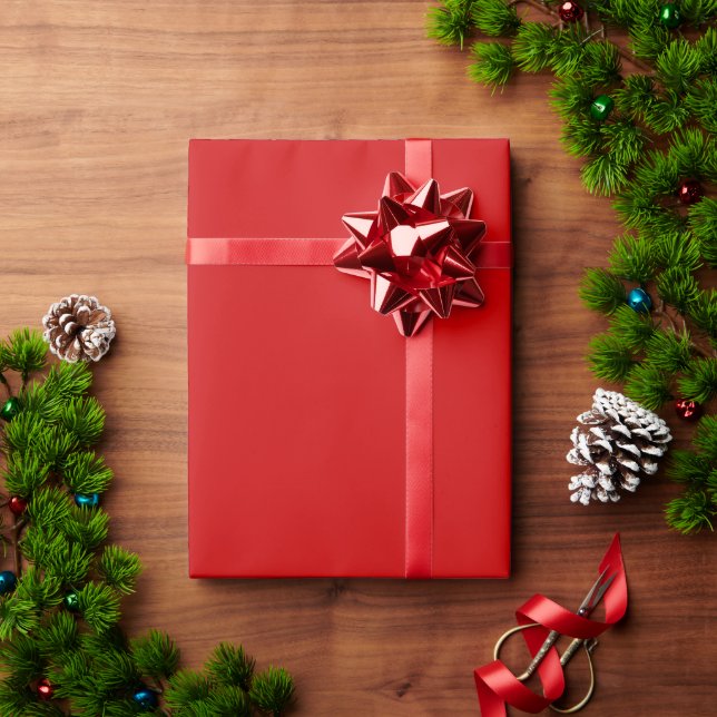Ljust röd julpresentpapperrulle presentpapper (Julgåva)