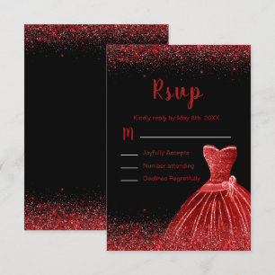 Ljust röd klänning Falsk glitter Quinceanera OSA Kort