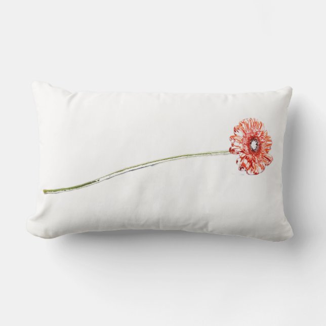 Ljust röd krysantemum Gerbera Blommig Kudd Lumbarkudde (Framsida)