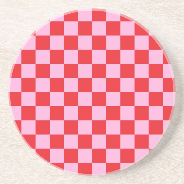 Ljust röd och ljus rosa rutig underlägg (Framsidan)