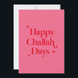 Ljust röd rosa glad Challah-dagar rolig Hanukkah Julkort<br><div class="desc">© Gorjo Designs. Skapad för dig via Zazzle-plattformen.

// Behöver du hjälp med att anpassa din design? Har du andra idéer? Kontakta mig (Zoe) direkt via kontaktknappen nedan.</div>