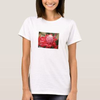 Ljust rödbrun blommatanktop för exotisk röd fackla t shirt