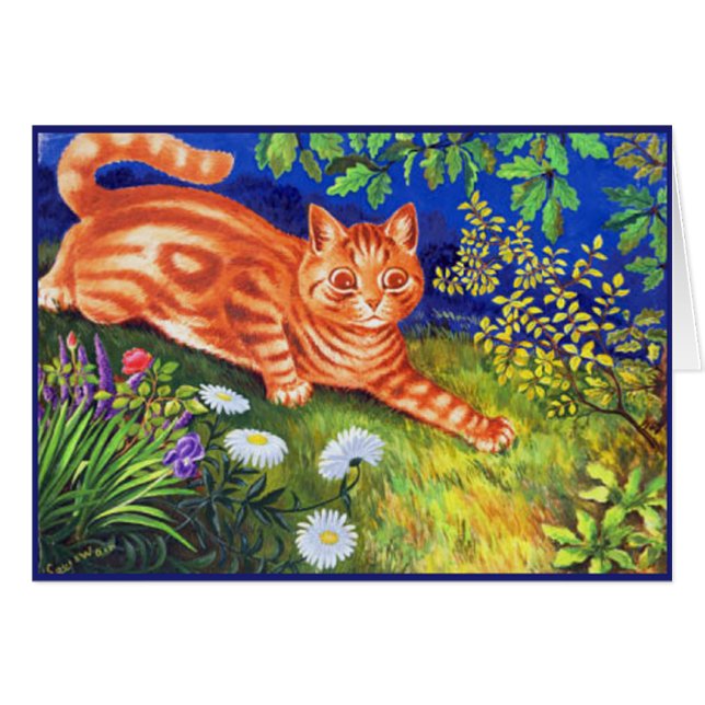 Ljust rödbrun katt hälsningskort (Framsidan Horizontal)