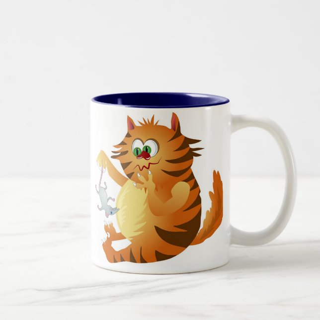Ljust rödbrun katt Två-Tonad mugg (Höger)