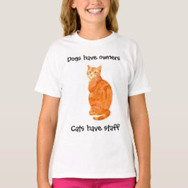 Ljust rödbrun kattdamer Lång-mufde T-tröja Tee Shirt