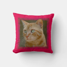 Ljust rödbrun kattdekorativ kudde