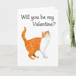 Ljust rödbrun kattvalentin kort