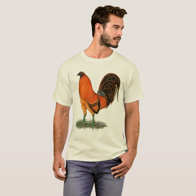 Ljust rödbrun röd tupp för Gamecock T-shirt (Hel framsida)