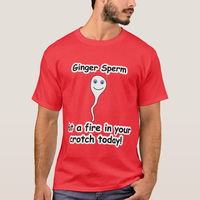 Ljust rödbrun sperma tee shirt (Framsida)