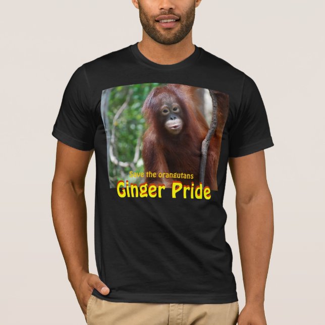 Ljust rödbrun stil för prideOrangutandjurliv Tee Shirt (Framsida)